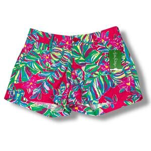 Lilly Pulitzer Callahan Shorts Women 6 Pomegranate Jungle Tumble Small Multi New